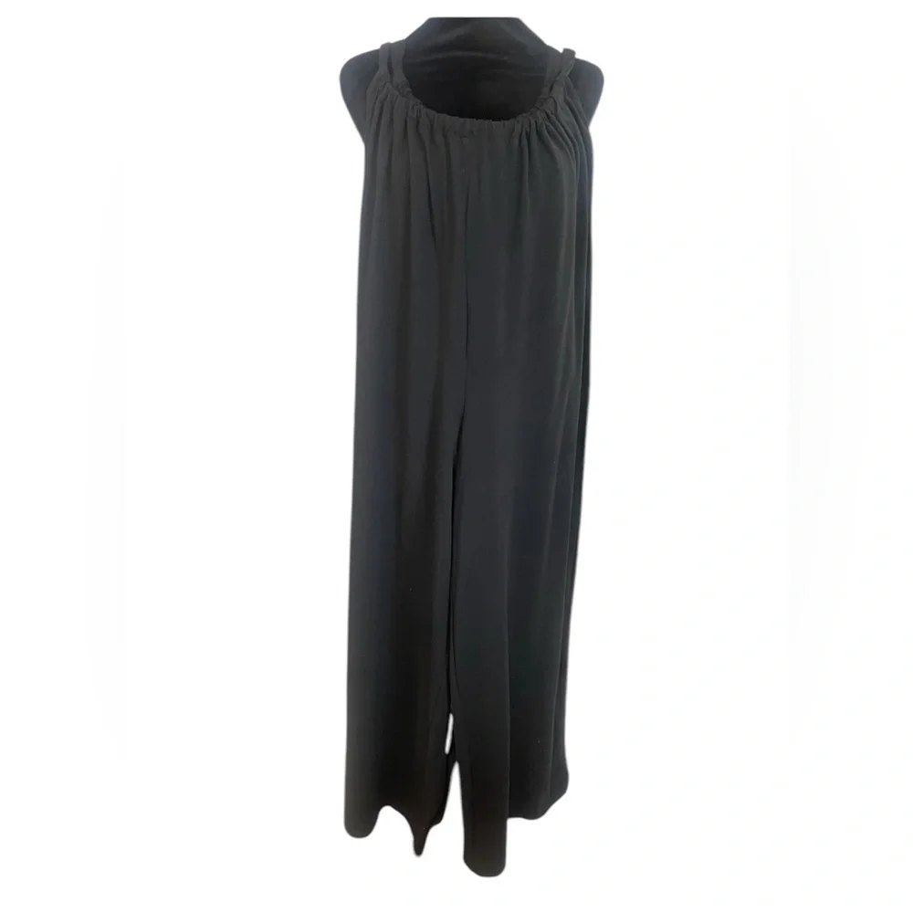 Flattering fun Black Sleeveless oversized Jumpsuit,cover up, overalls,Large, New - Picture 1 of 5